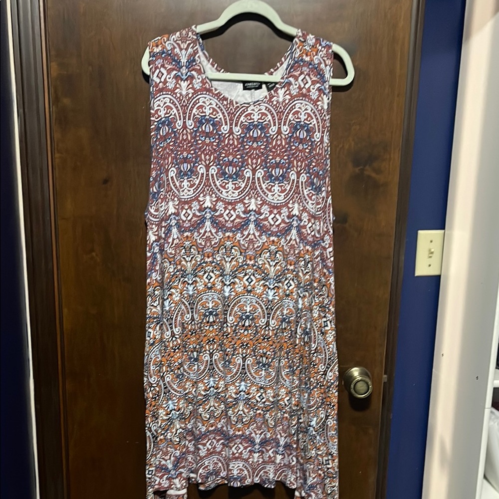 Sleeveless Multicolor Patterned Dress